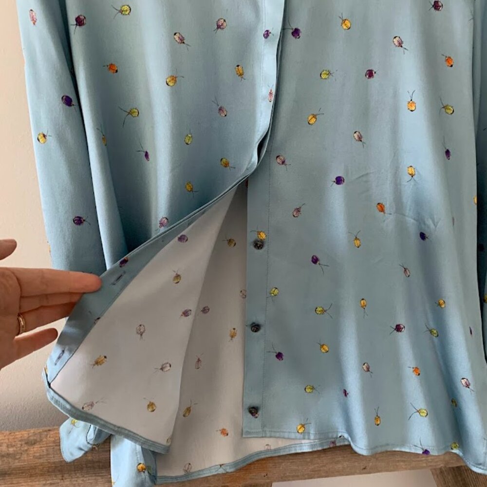 Elegant Marc Cain Luxury Silk Blouse-Ladybug Whimsy - Picture 8 of 8